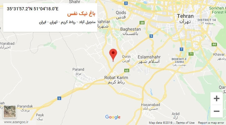 روستای باغ نیک نفس بر روی نقشه