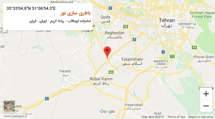 روستای باطری سازی نور بر روی نقشه