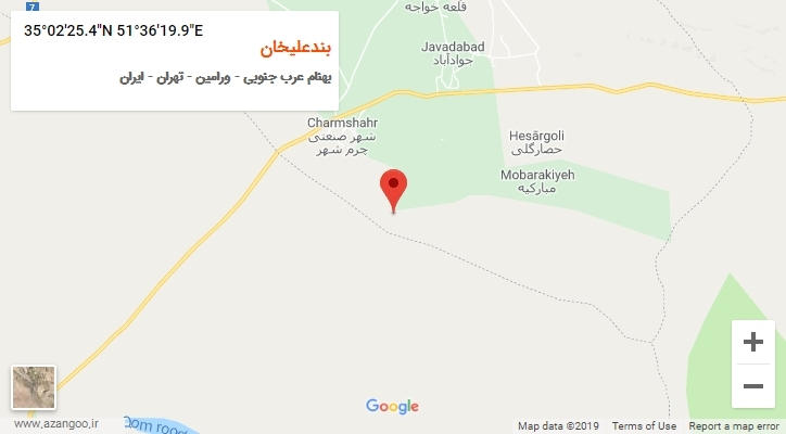 روستای بندعلیخان بر روی نقشه