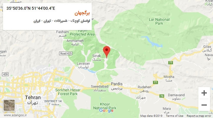 روستای برگجهان بر روی نقشه