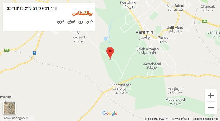 روستای بوالقیطاس بر روی نقشه