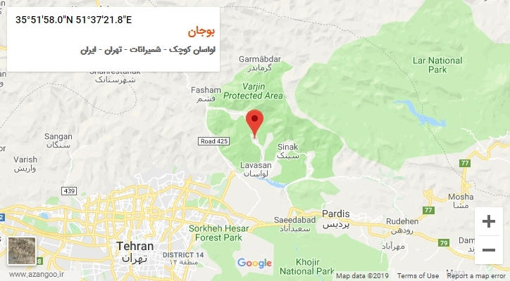 روستای بوجان بر روی نقشه