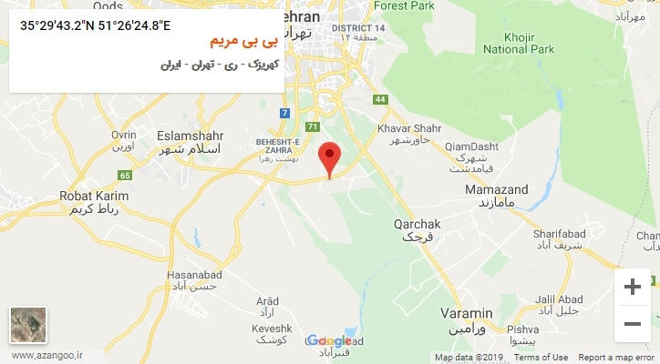 روستای بی بی مریم بر روی نقشه