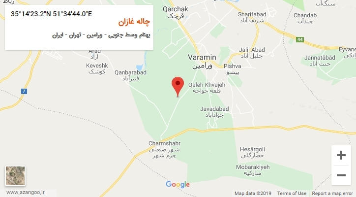 روستای چاله غازان بر روی نقشه