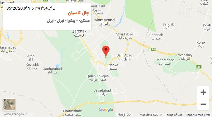 روستای چال تاسیان بر روی نقشه