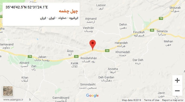 روستای چهل چشمه بر روی نقشه