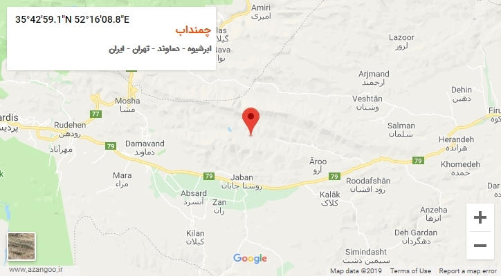 روستای چمنداب بر روی نقشه