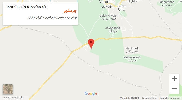 روستای چرمشهر بر روی نقشه