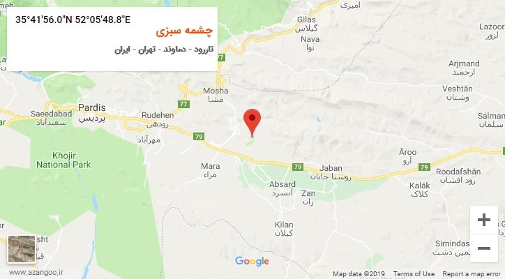 روستای چشمه سبزی بر روی نقشه