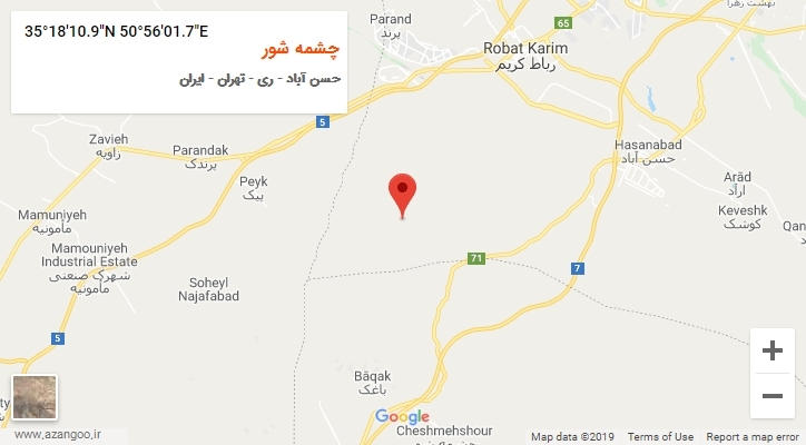 روستای چشمه شور بر روی نقشه