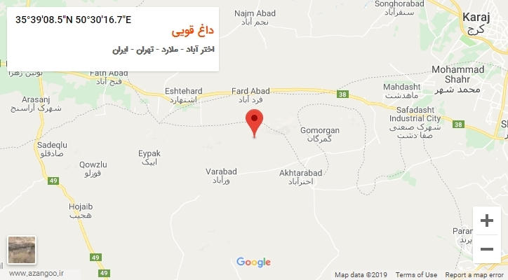 روستای داغ قویی بر روی نقشه