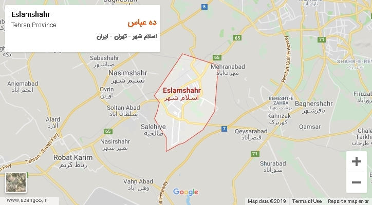دهستان ده عباس بر روی نقشه