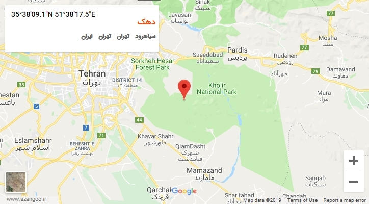 روستای دهک بر روی نقشه