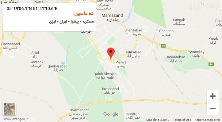 روستای ده ماسین بر روی نقشه