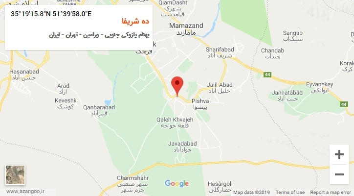 روستای ده شریفا بر روی نقشه