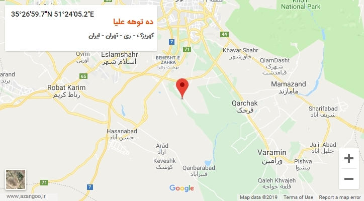 روستای ده توهه علیا بر روی نقشه