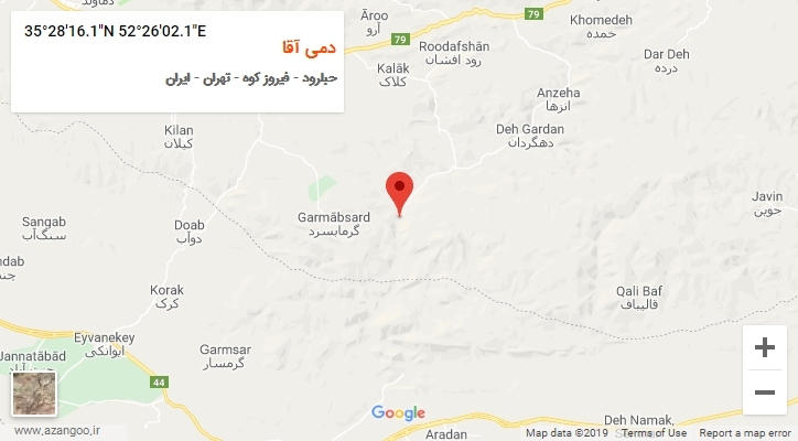 روستای دمی آقا بر روی نقشه