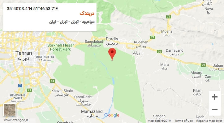روستای دربندک بر روی نقشه