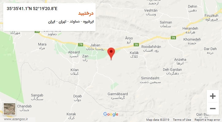 روستای درختبید بر روی نقشه