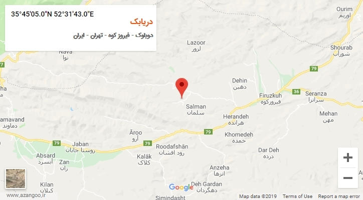 روستای دریابک بر روی نقشه