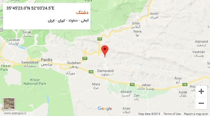 روستای دشتک بر روی نقشه