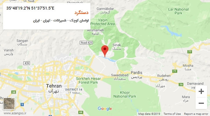 روستای دستگرد بر روی نقشه