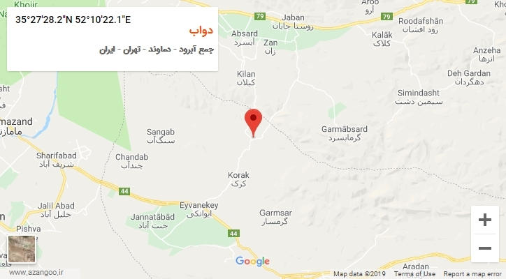 روستای دواب بر روی نقشه