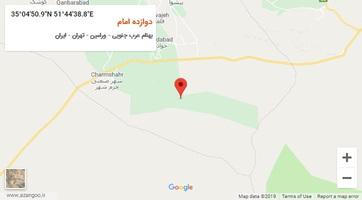 روستای دوازده امام بر روی نقشه