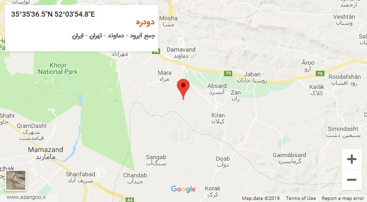 روستای دودره بر روی نقشه