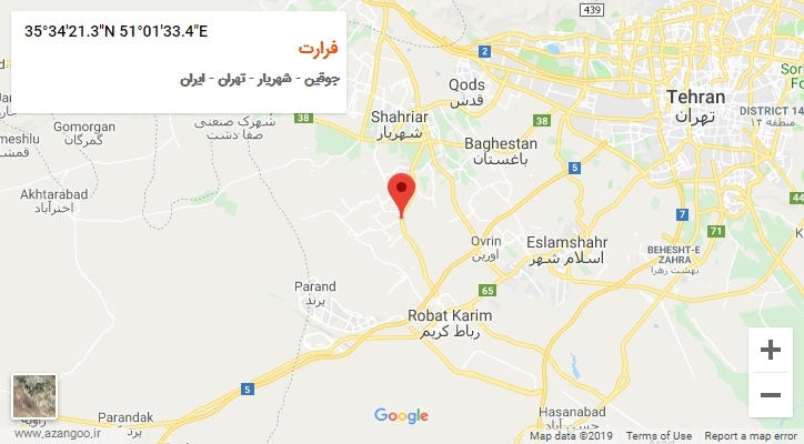 روستای فرارت بر روی نقشه