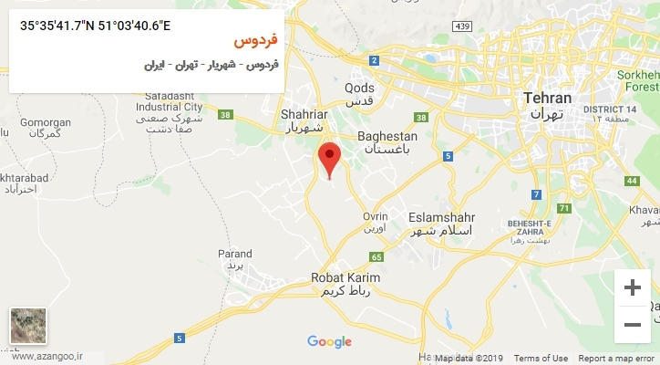 روستای فردوس بر روی نقشه