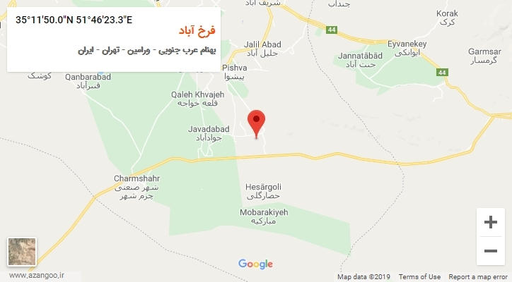روستای فرخ آباد بر روی نقشه