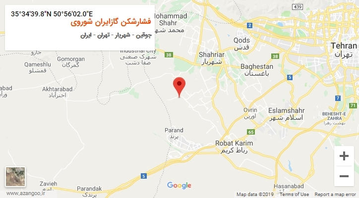 روستای فشارشکن گازایران شوروی بر روی نقشه