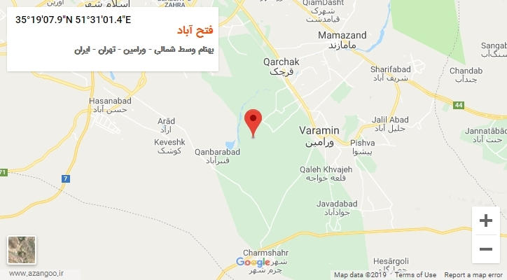 روستای فتح آباد بر روی نقشه
