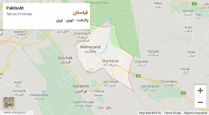 دهستان فیلستان بر روی نقشه