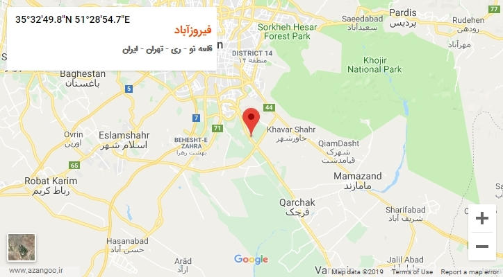 روستای فیروزآباد بر روی نقشه