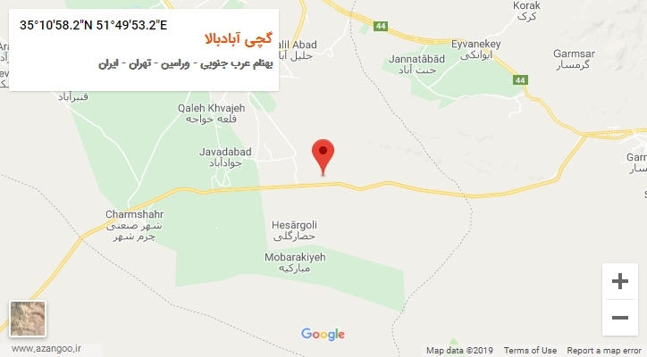 روستای گچی آبادبالا بر روی نقشه