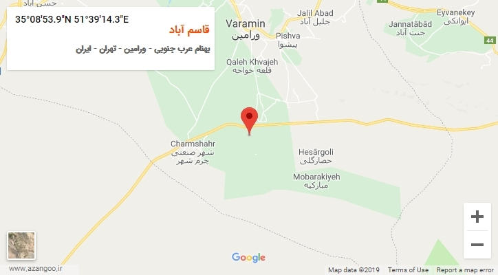 روستای قاسم آباد بر روی نقشه