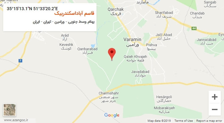 روستای قاسم آباداسکندربیک بر روی نقشه