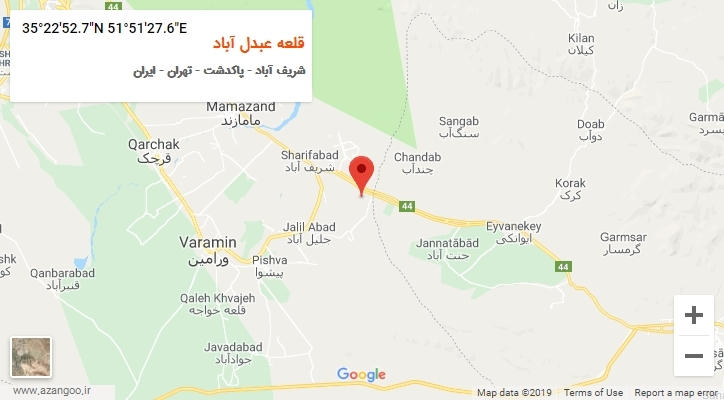 روستای قلعه عبدل آباد بر روی نقشه