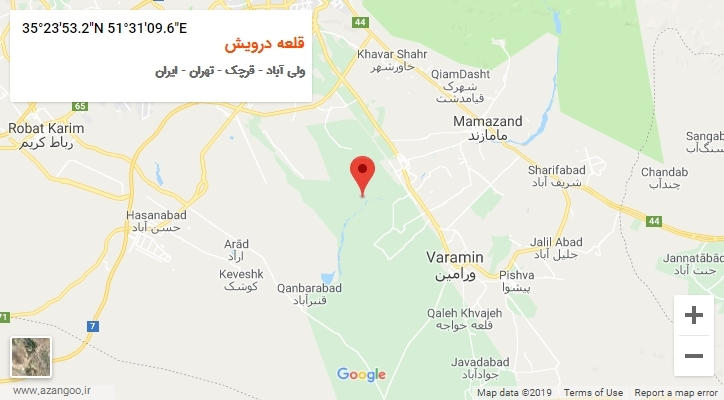 روستای قلعه درویش بر روی نقشه