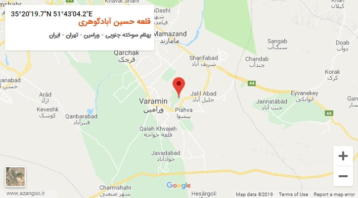 روستای قلعه حسین آبادگوهری بر روی نقشه