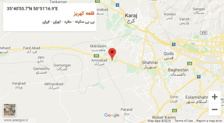 روستای قلعه کهریز بر روی نقشه
