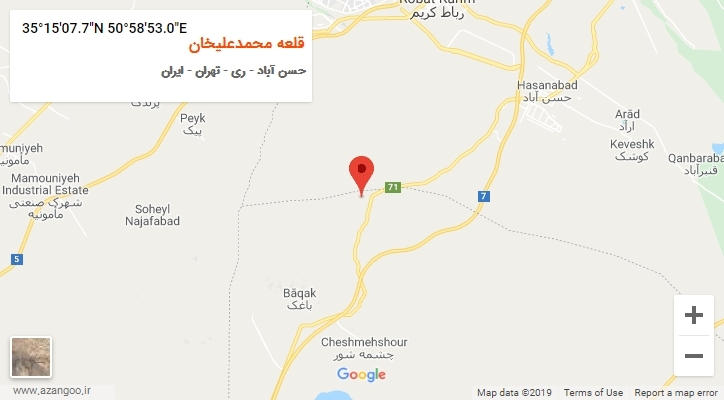 روستای قلعه محمدعلیخان بر روی نقشه