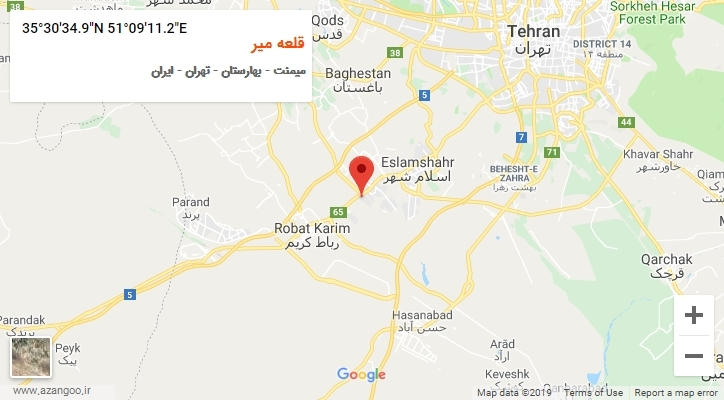 روستای قلعه میر بر روی نقشه