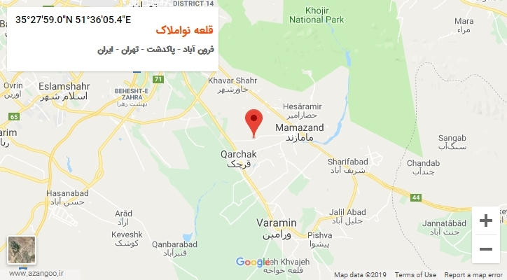 روستای قلعه نواملاک بر روی نقشه