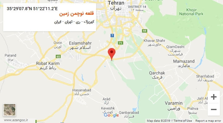 روستای قلعه نوچمن زمین بر روی نقشه