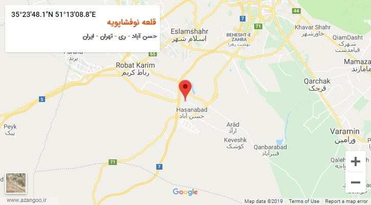روستای قلعه نوفشاپویه بر روی نقشه
