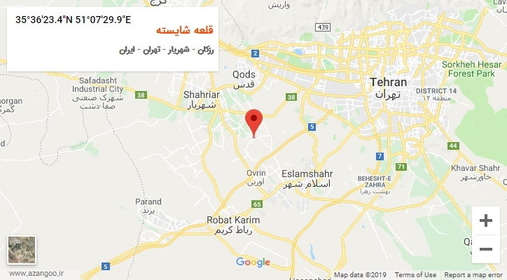 روستای قلعه شایسته بر روی نقشه
