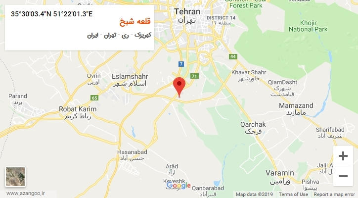 روستای قلعه شیخ بر روی نقشه
